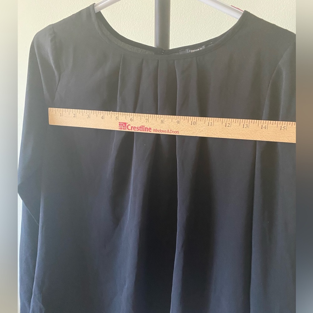 New, Forever21 long sleeve woven top, Size MEDIUM, Color BLACK - Picture 5 of 6